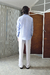 Camisa Mao Celeste 100% Lino - MANCINI
