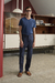 Pantalón Pinzado Azul 100% Lino