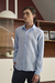 Camisa Celeste Jaspeado 100% Lino en internet