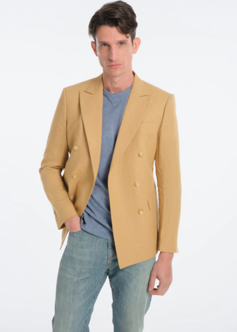 SACO CRUZADO MAIZ 100% LINO - comprar online