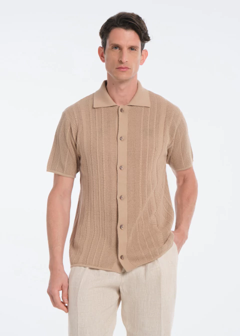 CAMISA TEJIDA CAMEL - comprar online