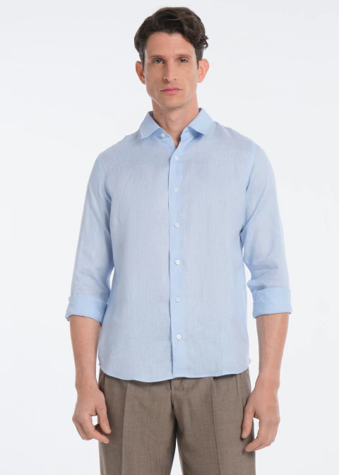 CAMISA 100% LINO CELESTE - comprar online