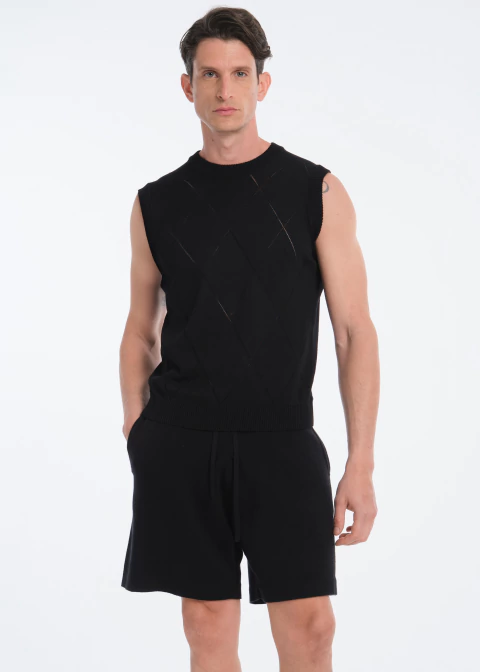 CHALECO ROMBOS NEGRO - comprar online