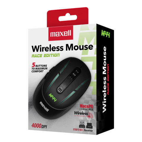 MOUSE SILENCIOSO INALAMBRICO RACE EDITION MAXELL