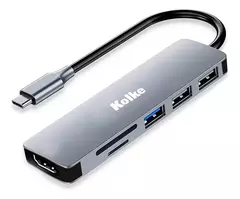 HUB USB C - KOLKE 6 EN 1 - CON PUERTOS HDMI \ USB 3.0 \SD \MICRO SD - TecnoMovil