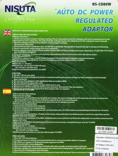 FUENTE CARGADOR 12V AUTO (A 15 16 18 19 20 22 24V 80W) - NISUTA NS-C080W - tienda online