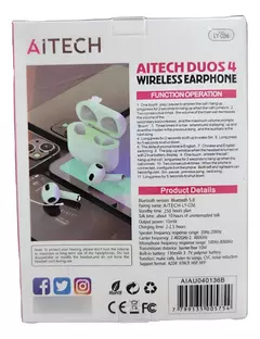AURICULAR INALÁMBRICO IN-EAR AITECH DUOS 4 -LY-036 - comprar online