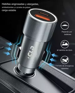 Cargador Auto Celular Doble (USB-C + USB-A) Carga Rápida 38w 3a CLD - tienda online