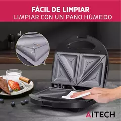 Sandwichera Eléctrica Tostadora Antiadherente Aitech Con Indicador 750w - TecnoMovil