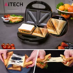 Sandwichera Eléctrica Tostadora Antiadherente Aitech Con Indicador 750w en internet
