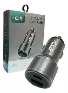 Cargador Auto Celular Doble (USB-C + USB-A) Carga Rápida 38w 3a CLD