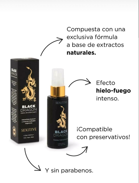 SEXITIVE CREMA VIGORIZANTE E INTENSIFICANTE DE PLACER PARA HOMBRE Y/O MUJER BLACK DRAGON 50ml - DRN01