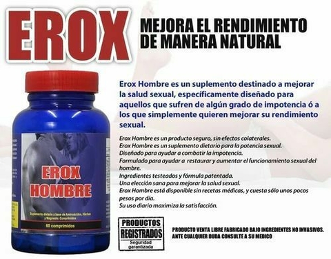 WEB VIGORIZANTE MASCULINO EROX HOMBRE 60 COMPRIMIDOS - 185