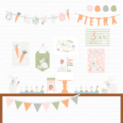 Festa Páscoa Coelhinhos Tons Pastéis Menina a partir de: - comprar online