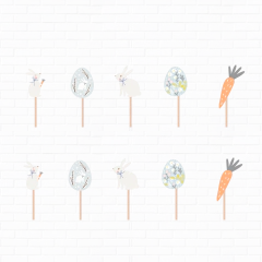 Festa Páscoa Coelhinhos Tons Pastéis a partir de: na internet