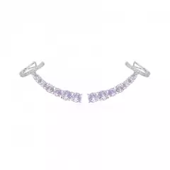 Ear cuff layla ametista ródio branco