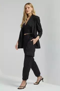 BLAZER RISCA DE GIZ PRETO - MY PLACE - comprar online