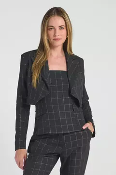 SPENCER XADREZ COM LUREX PRETO/PRATA - MY PLACE - comprar online