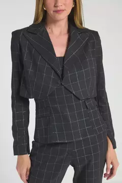 SPENCER XADREZ COM LUREX PRETO/PRATA - MY PLACE - ELMÊ