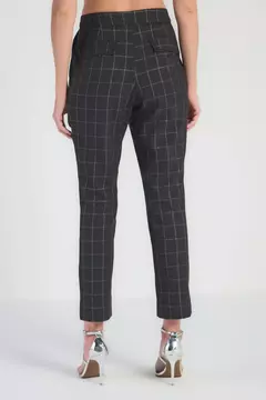 CALÇA CIGARRETE XADREZ COM LUREX PRETO/PRATA - MY PLACE na internet