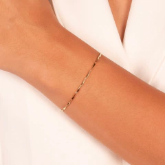Pulseira malha detalhada ouro - comprar online