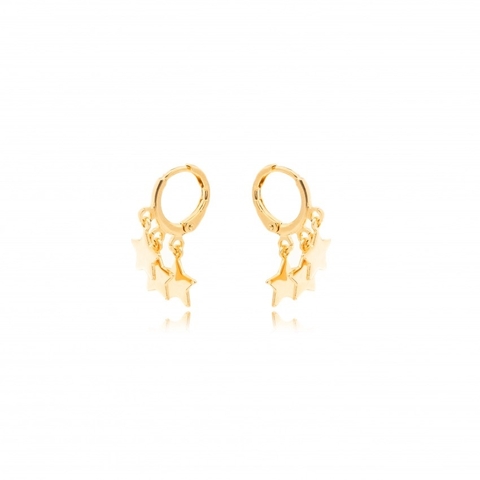 argola estrelinhas ouro