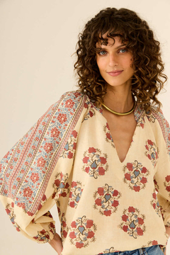 blusa estampa peonia corrido - maria filó - ELMÊ