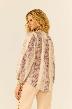 BLUSA ESTAMPA RAFIA PEROLAS - MARIA FILÓ - ELMÊ