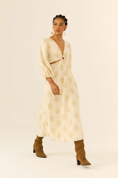 VESTIDO MIDI BORDADO ATALAIA - MARIA FILÓ - comprar online