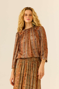 BLUSA OMBREIRA ESTAMPA TAPESTRY - MARIA FILÓ - comprar online