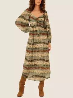 Vestido Midi Manga Longa Estampa Blossom - MARIA FILÓ - comprar online