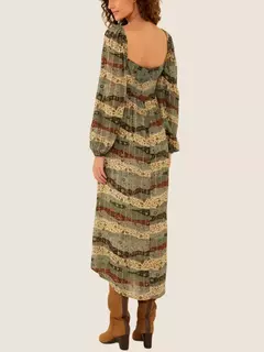Vestido Midi Manga Longa Estampa Blossom - MARIA FILÓ - ELMÊ