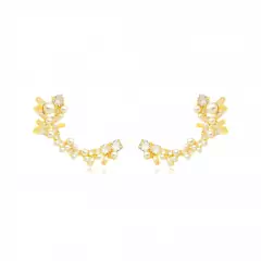 Brinco semijoia ear cuff cravejada pérola