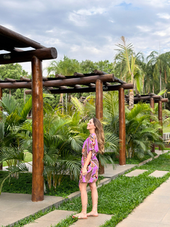 vestido kimono estampa inverno floral - ELMÊ