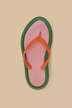 Chinelo Canoa Colorê laranja/verde - farm apé na internet