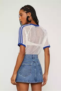 Saia De Jeans Curta Basic Com Puidos - ANIMALE JEANS - ELMÊ