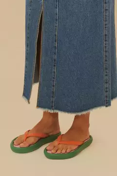 Imagem do Chinelo Canoa Colorê laranja/verde - farm apé