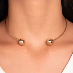 choker aro bolas ouro