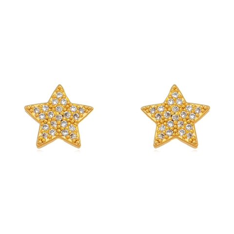 Brinco Estrela Micro Zircônia ouro