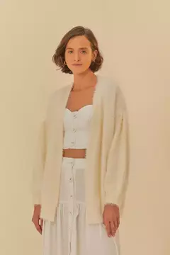 Cardigan Tricot Pelinho OFF WHITE - FARM RIO - comprar online