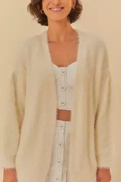 Cardigan Tricot Pelinho OFF WHITE - FARM RIO na internet