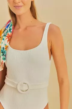 Maiô Com Cinto Textura Abacaxi OFF WHITE - FARM - comprar online