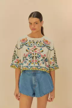 T-Shirt Cropped Estampada Sonho Guaraná - FARM RIO - comprar online