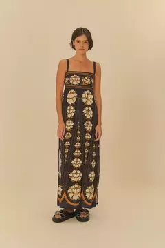 Vestido Cropped Estampado Flor Bordada - FARM RIO na internet