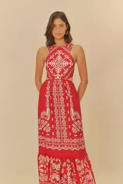 Vestido Longo Estampado Relicário Tropical - FARM RIO na internet