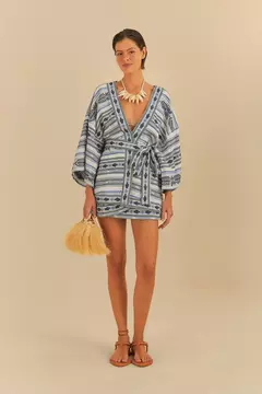 Kimono Manga Longa Jacquard Artesanal - farm praia na internet