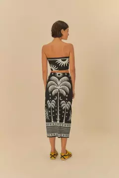 Saia Midi Estampada Coqueiral - farm rio - loja online