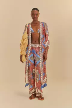 Kimono Localizado Estampado Jandaia Dance - Farm praia na internet