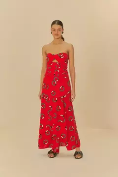 Vestido Longo Estampado Tuca Poá - FARM RIO - comprar online