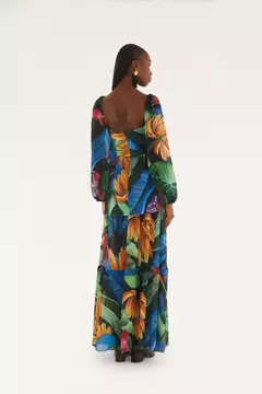 Vestido Longo Estampado Banana Uva - farm - loja online
